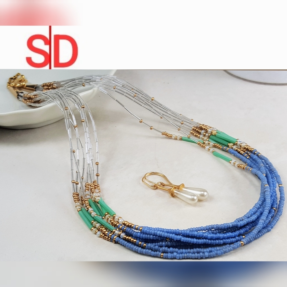 Multi strand necklace, finished with Gold filled hardware